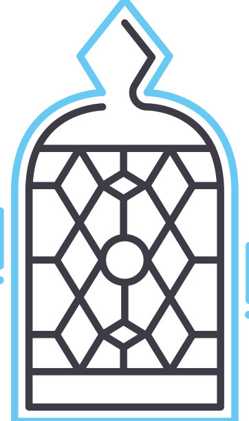 教堂镜子线图标轮廓符号图片下载