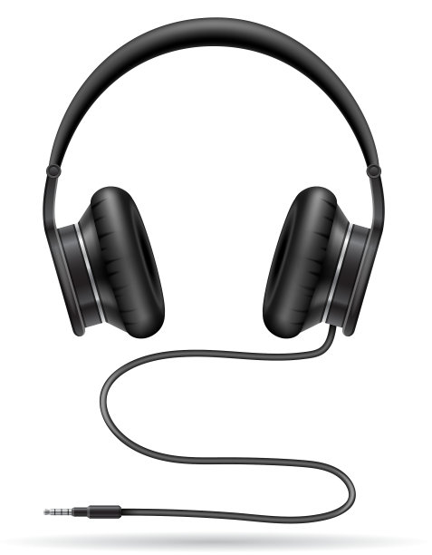 逼真的黑色耳机盒图片下载