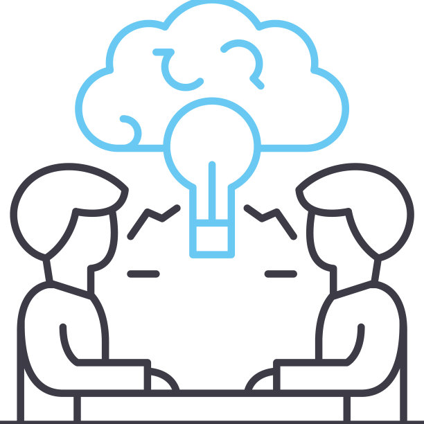 头脑风暴线图标轮廓符号图片下载