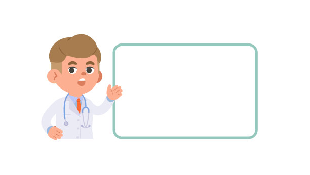 一个男人医生的字符与文本框语音插图矢量卡通设计在白色背景。医学概念。图片下载