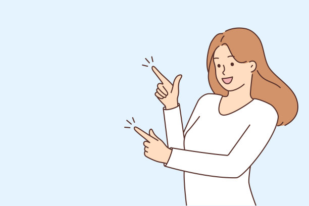 微笑的妇女展示在复印空间图片下载