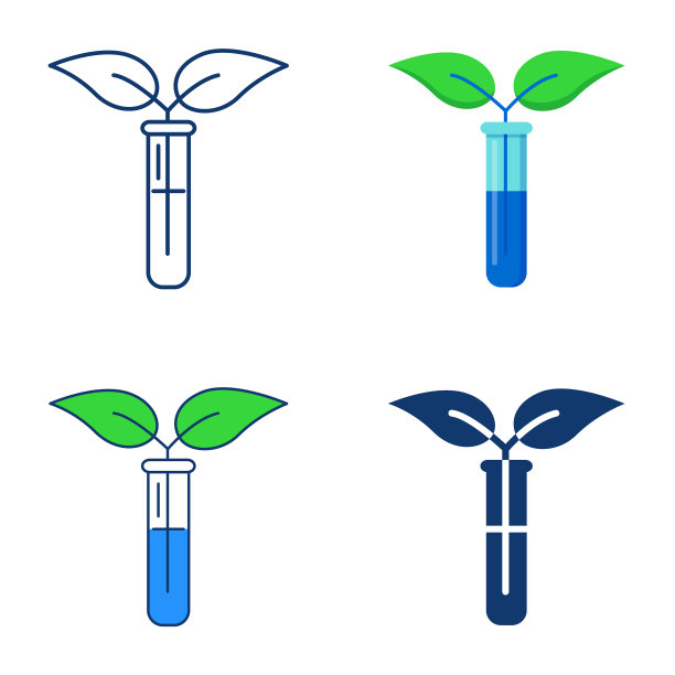 有机化学概念图标集图片下载