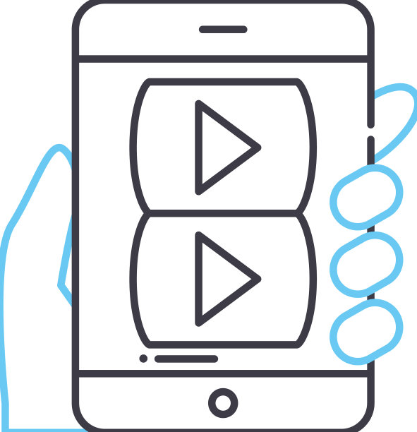 视频内容线图标轮廓符号图片下载