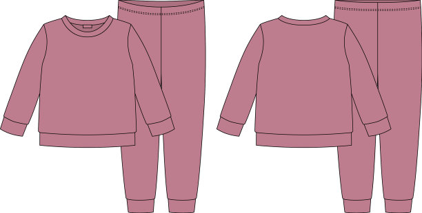 服装睡衣技术效果图玫瑰色图片下载