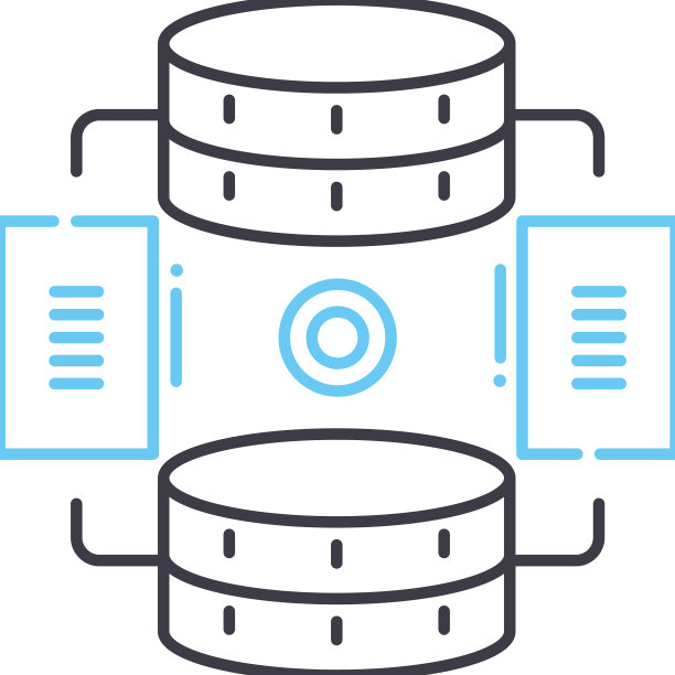 数据网络线路图标轮廓符号图片下载