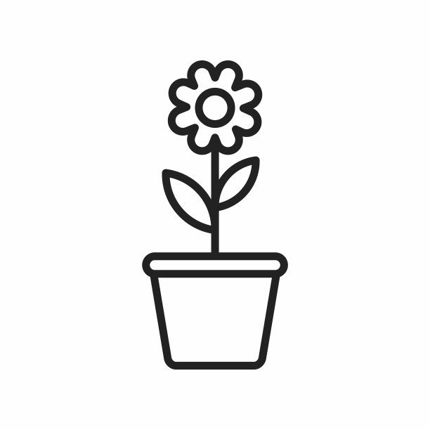花盆轮廓图标图片下载