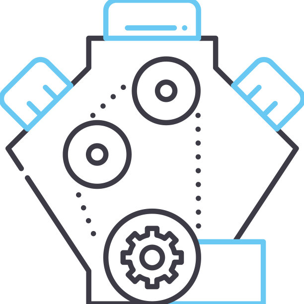 发动机线路图标轮廓符号图片下载