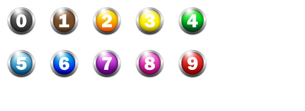 一组1-9的数字图标。彩色数字图标设置。平面向量插图。图片下载