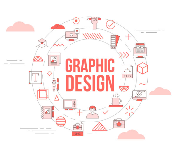 图形设计概念与图标集模板横幅和圆圆形状图片下载