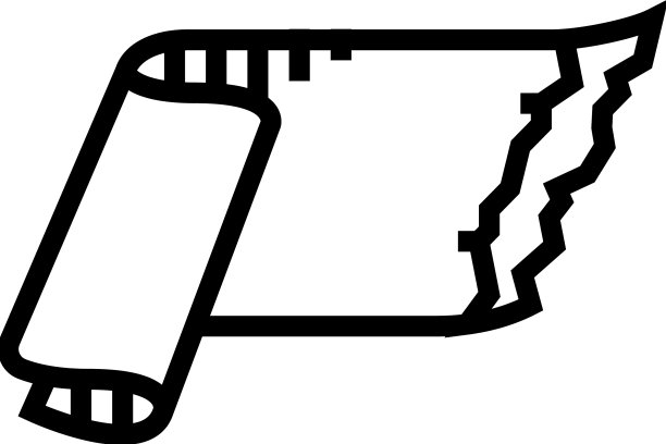 纸丝带横幅设计线图标图片下载