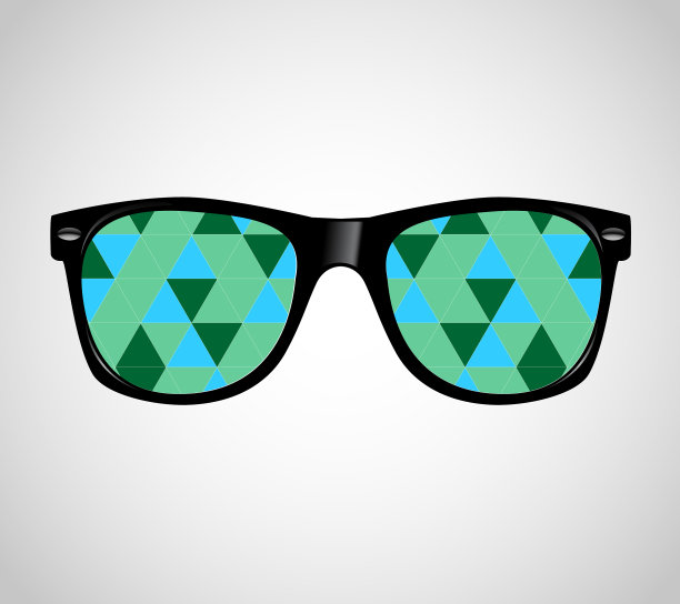 太阳镜与多边形抽象几何图片下载