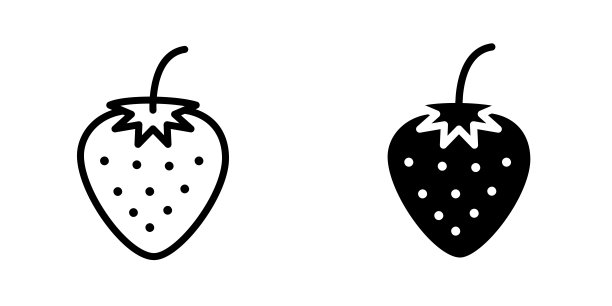 插图矢量图形的草莓水果图标图片下载