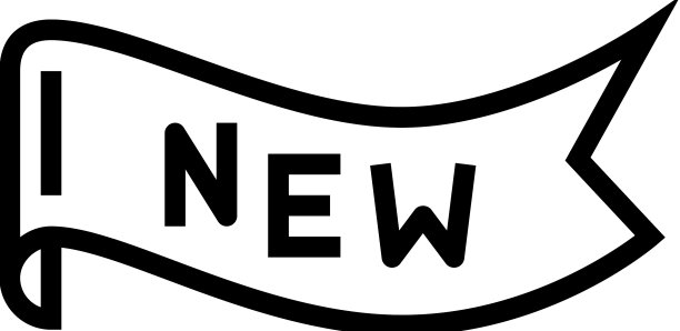 新的彩带横幅设计线图标图片下载