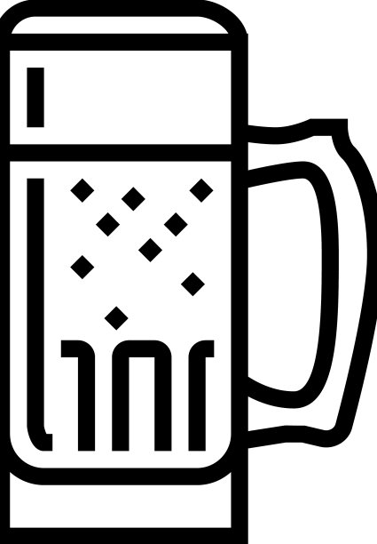 小麦啤酒杯线条图标图片下载