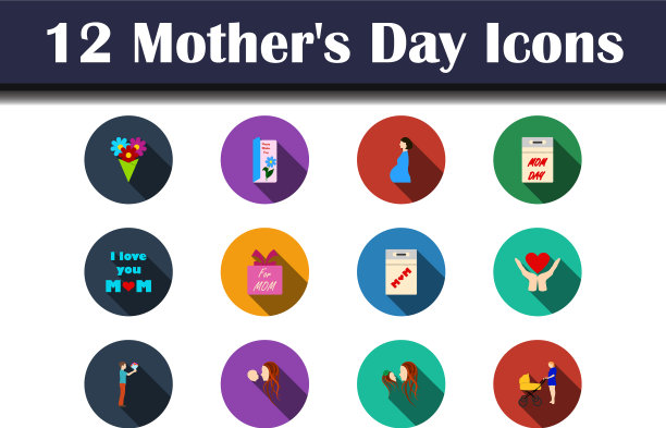母亲节图标套装图片下载
