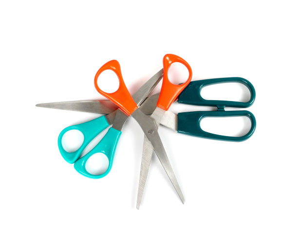 蓝色的剪刀孤立图片下载