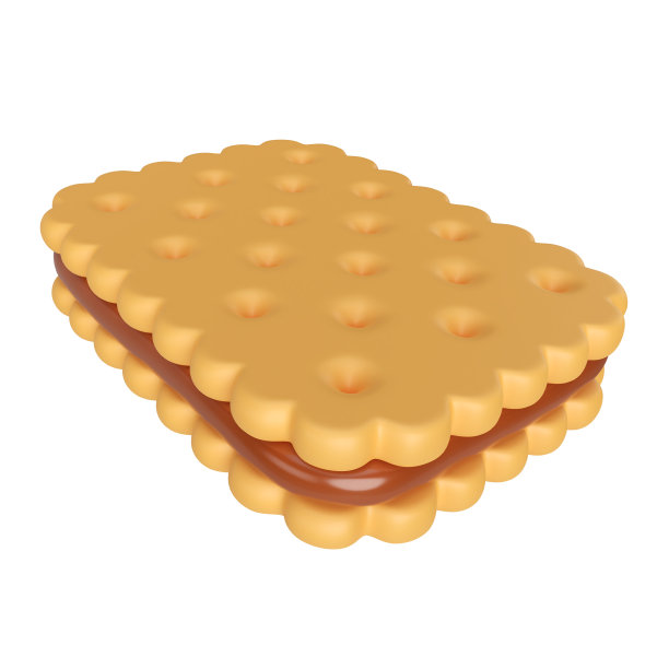 方形饼干3D插图图标图片下载