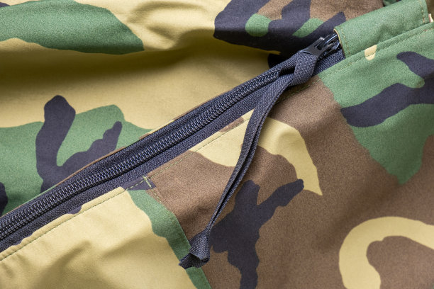 有拉链的迷彩服碎片。图片下载