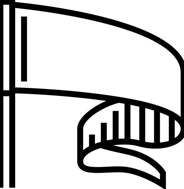 旗帜彩带横幅设计线图标图片下载