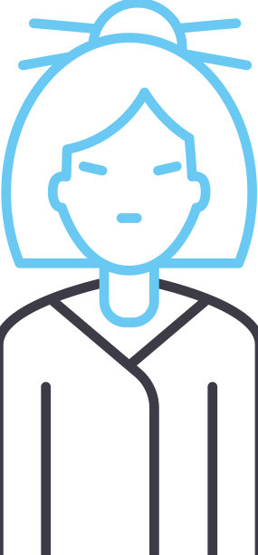 东方女孩头像线图标轮廓符号图片下载