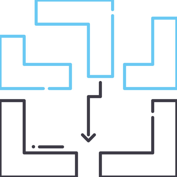 现成的解决方案线图标轮廓符号图片下载