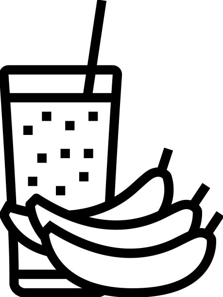 香蕉冰沙果汁食品系列图标图片下载