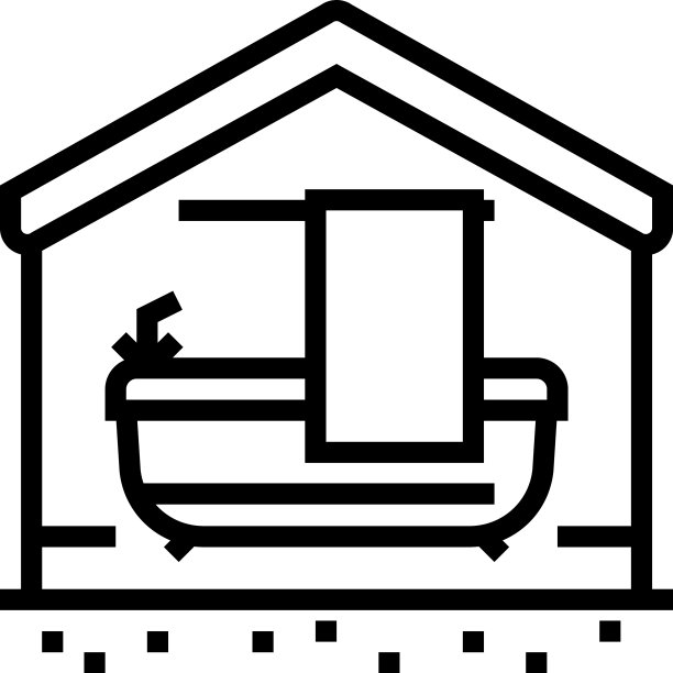 浴室物业住宅线图标图片下载