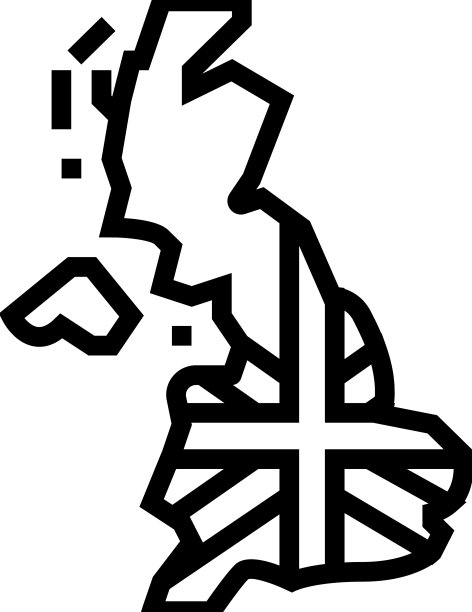 英国英国国家地图国旗线图标图片下载