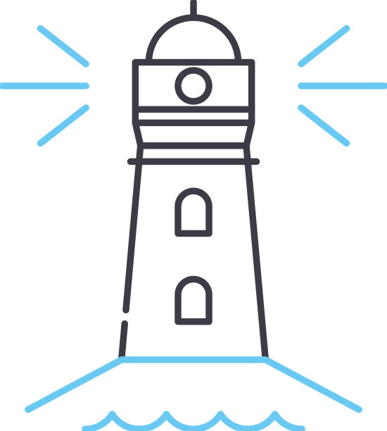灯塔线图标轮廓符号图片下载
