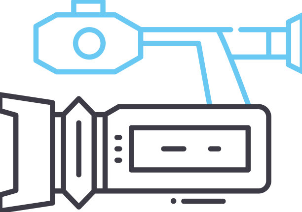 摄像机线路图标轮廓符号图片下载