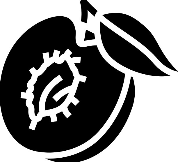 李子种子切叶雕文图标图片下载