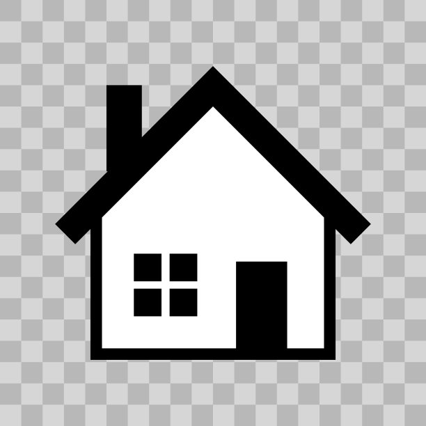 房屋图标：矢量透明背景插画图片下载