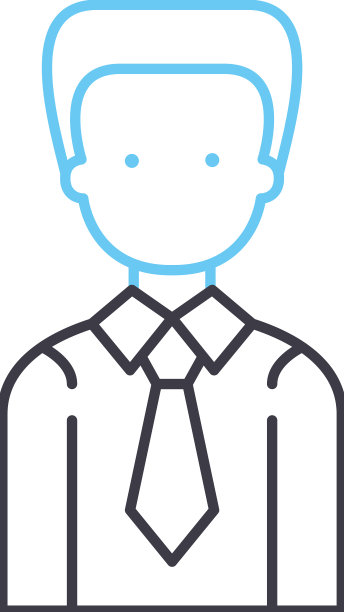 推销员头像线图标轮廓符号图片下载