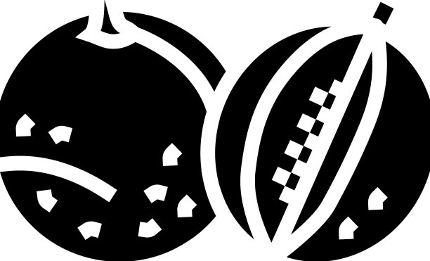 切青瓜哈密瓜字形图标图片下载