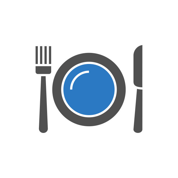 盘子，叉子和刀相关的矢量字形图标图片下载