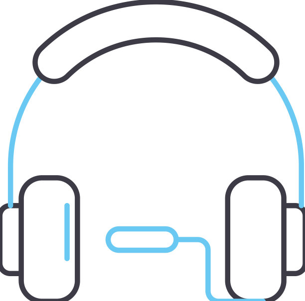 耳机线路图标轮廓符号图片下载