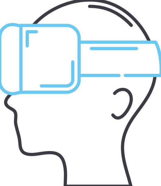 虚拟现实线图标轮廓符号图片下载