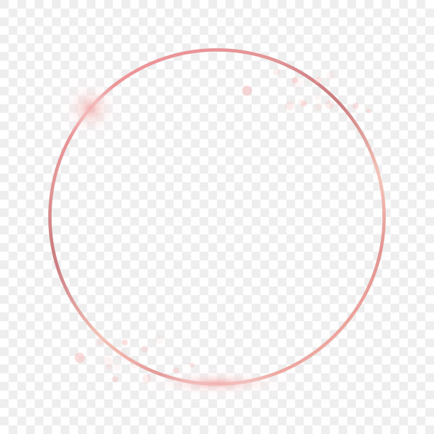 玫瑰金发光的圆框图片下载