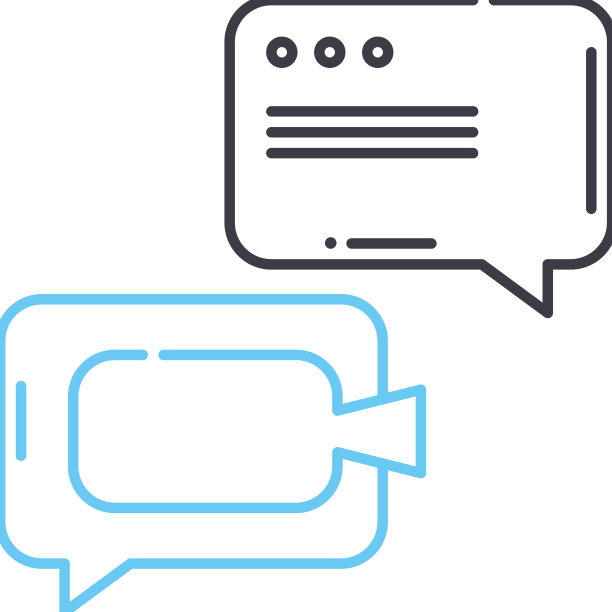 视频消息线图标轮廓符号图片下载