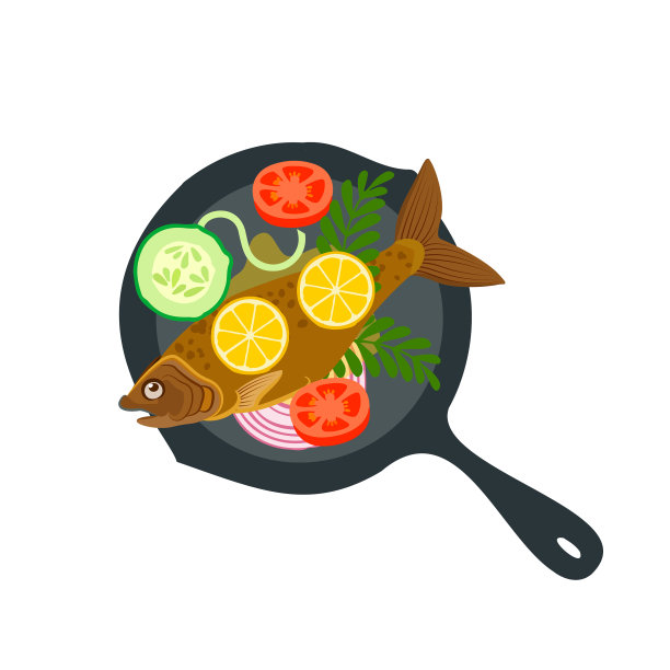 烤架上的鱼开胃的鳟鱼配柠檬图片下载