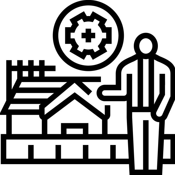 施工管理室内设计线图标图片下载