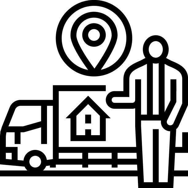 搬迁服务室内设计线图标图片下载