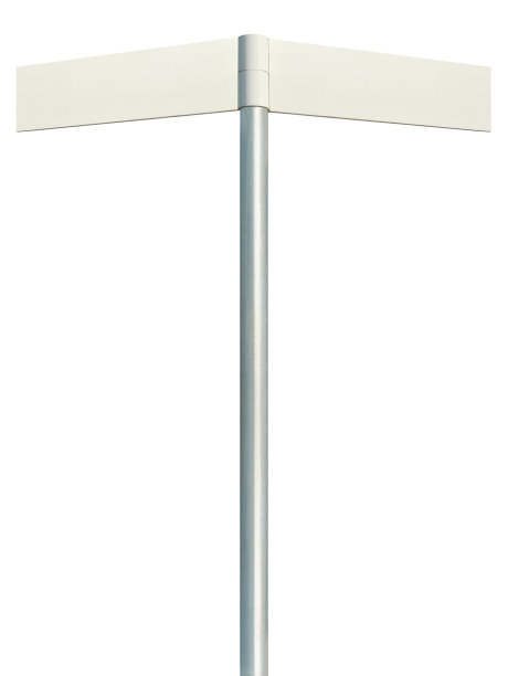 左右方向的路标，两个空白的空白路标背景，白色的大十字路口标志复制空间，孤立的方向路边路标指针，浅灰色的杆柱，垂直特写图片下载