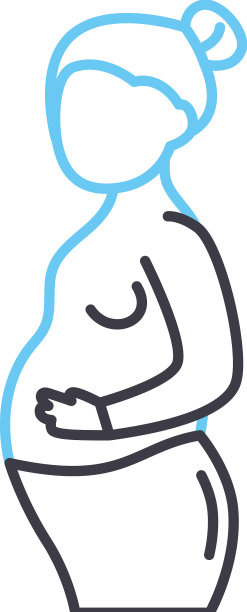 孕妇线图标轮廓符号图片下载