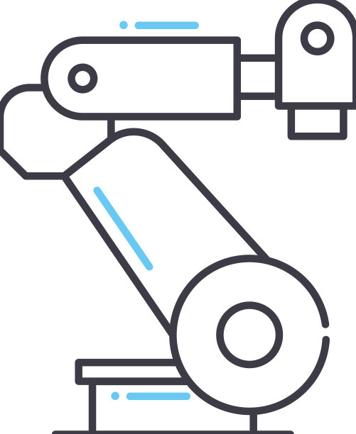 工业机器人线条图标轮廓符号图片下载