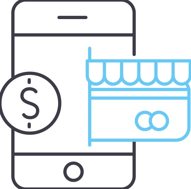 在线业务线图标轮廓符号图片下载