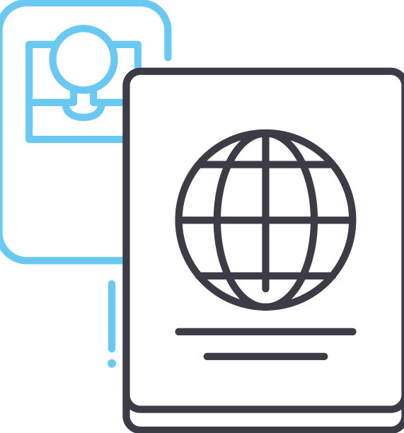 护照身份证线图标轮廓符号图片下载