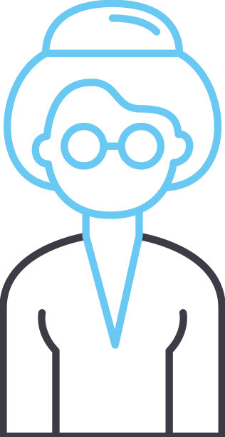 教师头像线图标轮廓符号图片下载