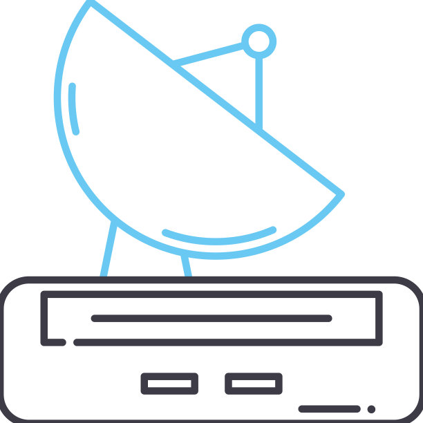 卫星电视线路图标轮廓符号图片下载