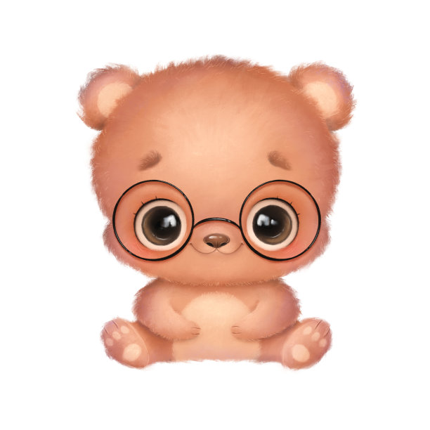 插图可爱的卡通动物回到学校熊图片下载